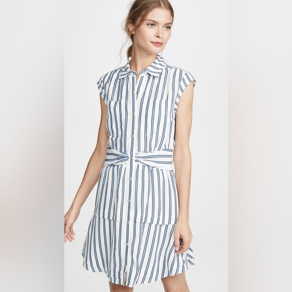 10 Crosby Derek Lam Dresses & Skirts - Derek Lam 10 Crosby Striped Tie Waist Shirt Dress Size 8